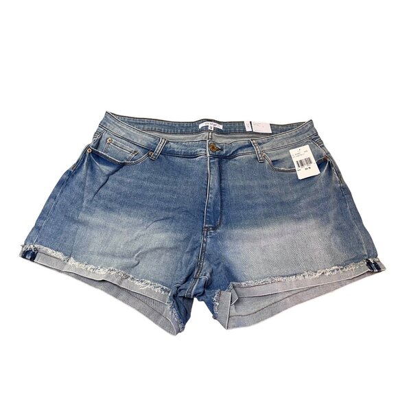 STS Blue Molly Short High Rise Denim Shorts With Raw Hem Size 18 Womens - Picture 1 of 3